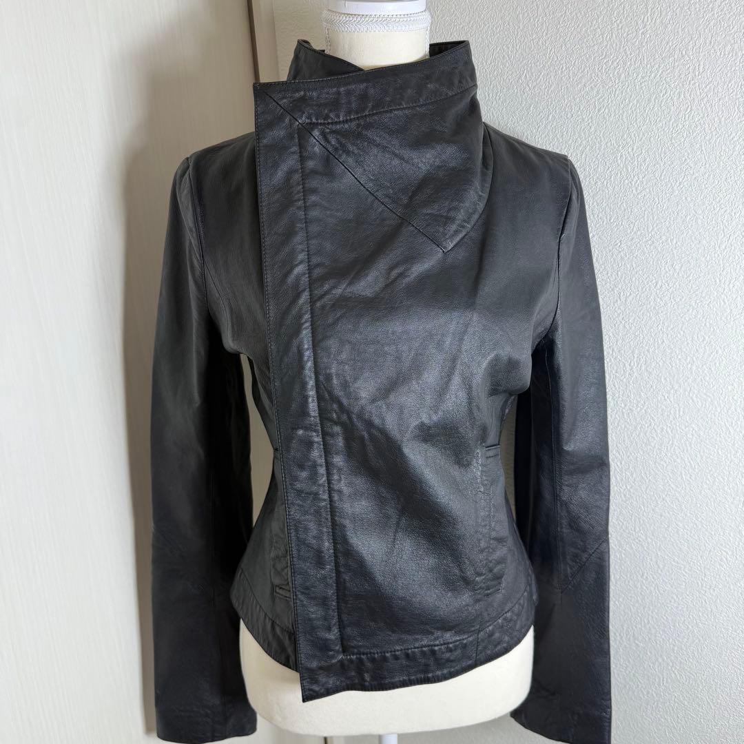 moussy レザージャケット 黒 ライダース ジャケット 本革 シングル