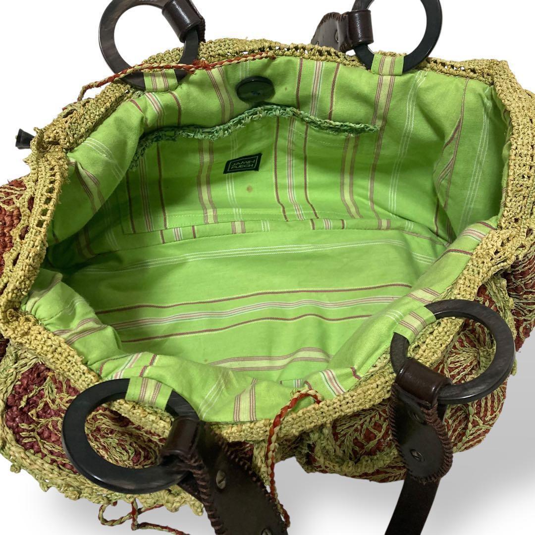 【ヴィンテージ】激レア　入手困難品　ジャマンピュエッシュ　ラフィアバッグ編み込み