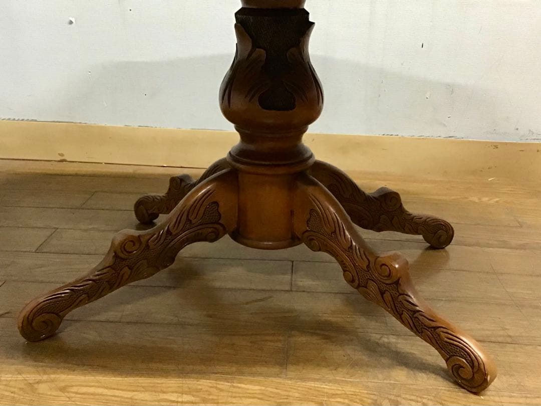 管289☆イタリア製☆アンティーク☆象嵌細工☆センターテーブル☆天板ガラス付き