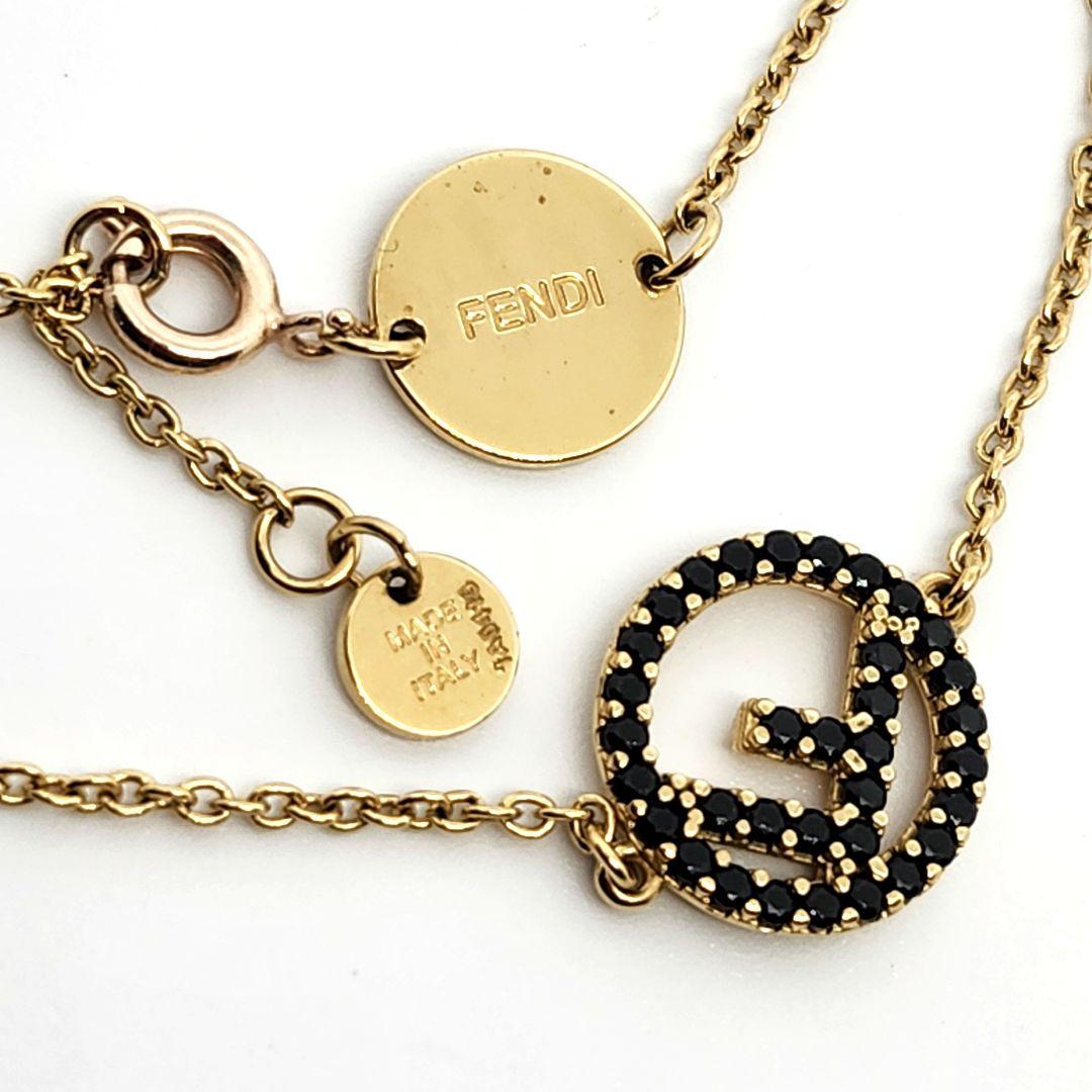 FENDI エフイズフェンディブレスレット GP×カラーストーン ゴールド