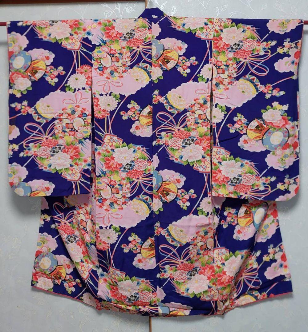 NA918アンティーク子供着物正絹着丈109センチ裄丈52センチ