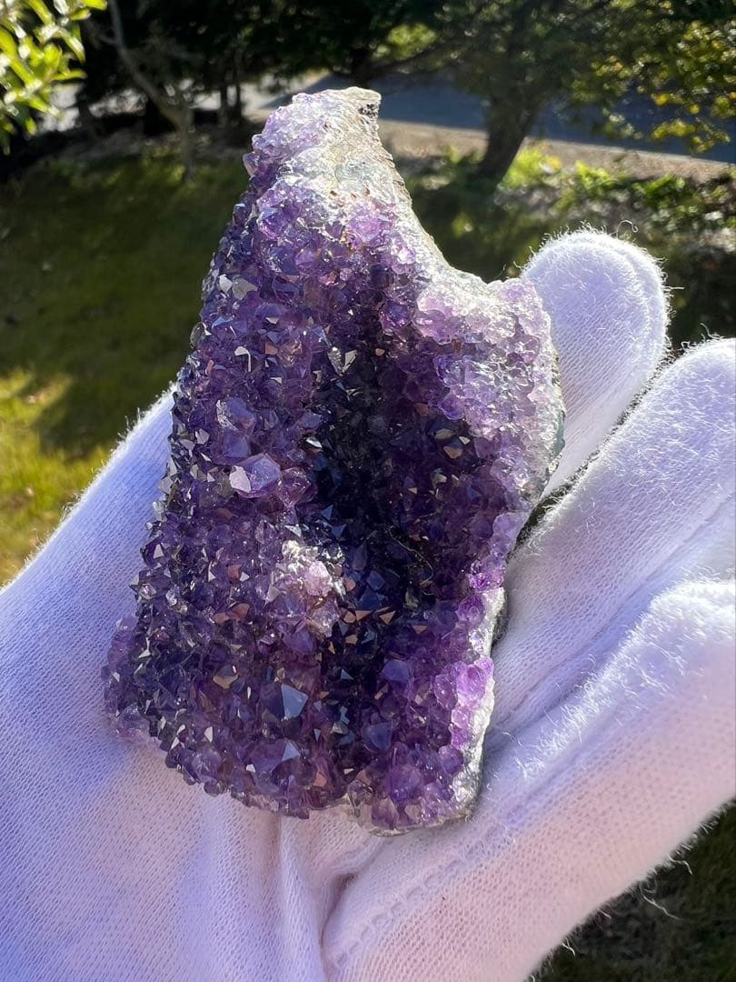 A236フラワーアメジスト　クラスター　原石【ウルグアイ産】天然石｜紫水晶