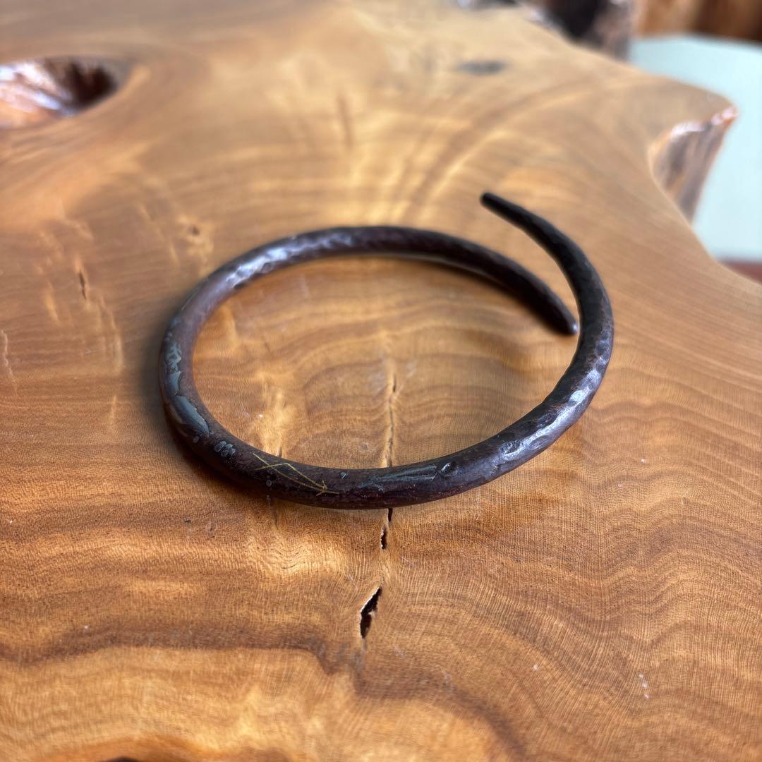 「象嵌入 鉄丸鐶」鉄石目 釜市 4代高木治良兵衛作 茶道具 共箱