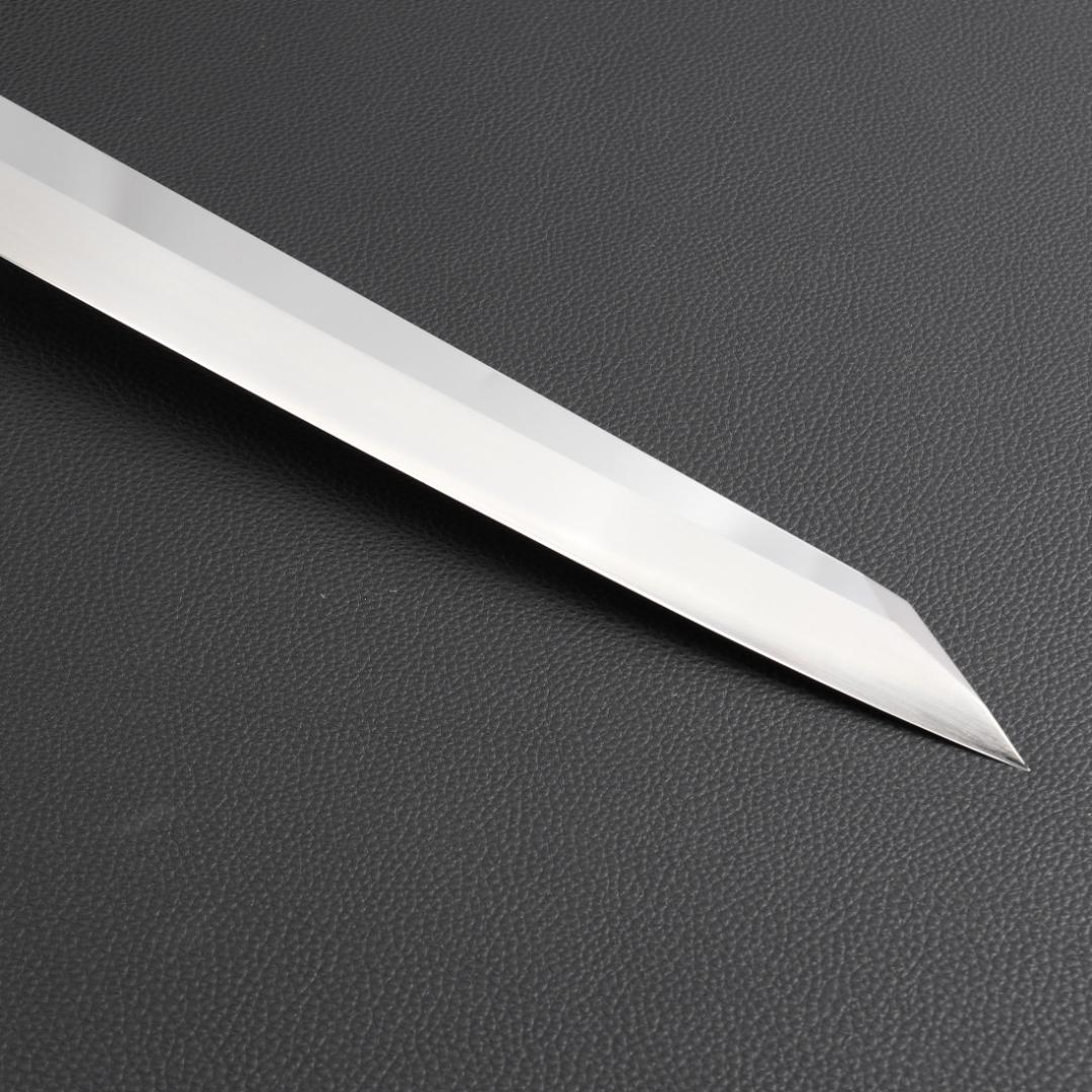 10825切付柳刃包丁 尺三刺身包丁鏡面仕上げ 刃は究極の切れ味黒檀黒水牛八角柄