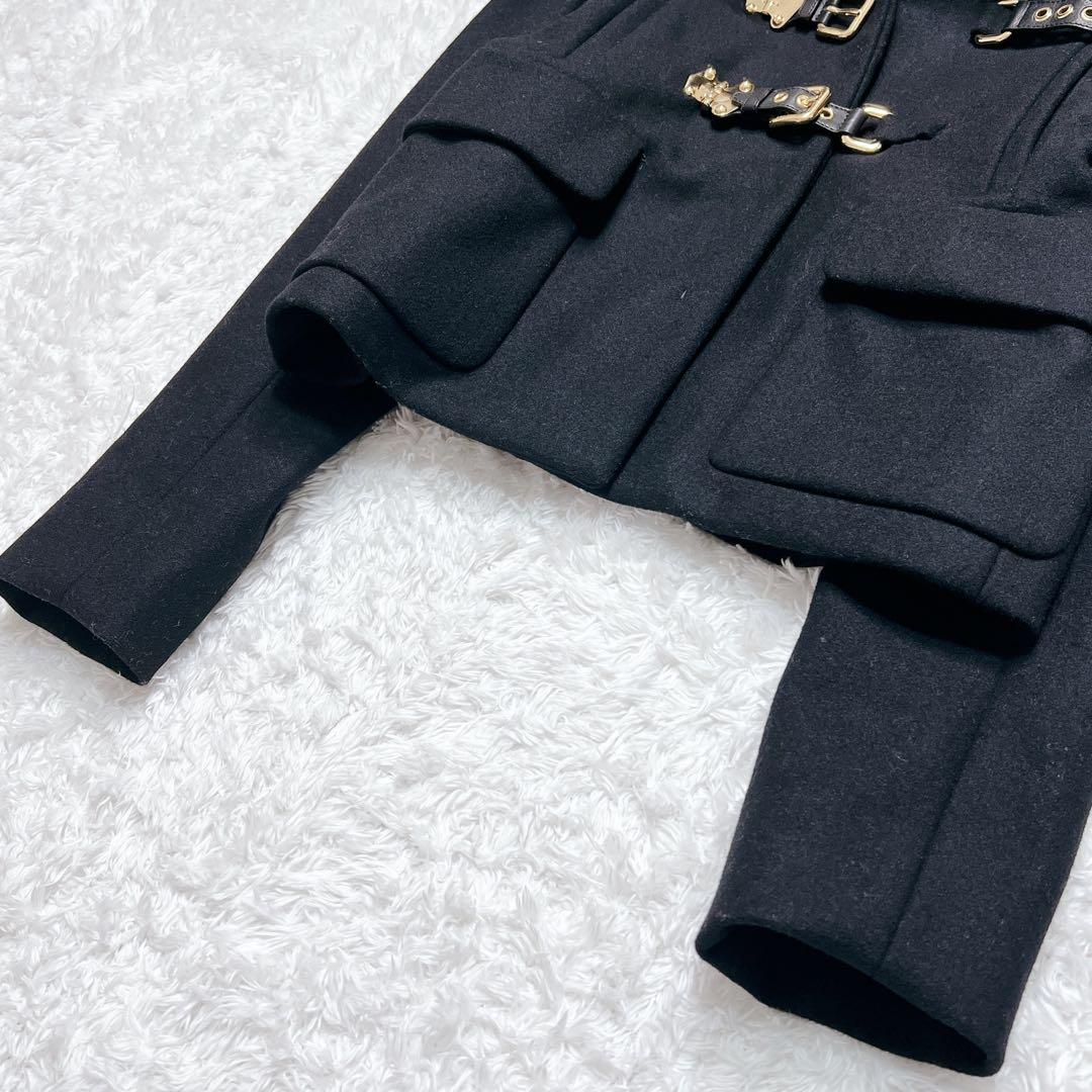 ジャケット・アウター MIU MIU Short Duffle Coat Hooded Black