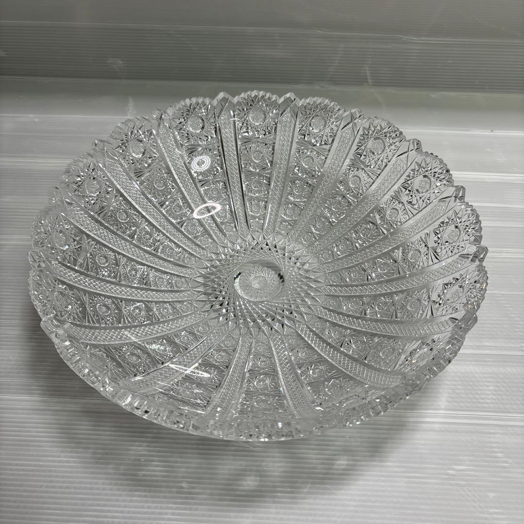 深皿　ガラス　ボヘミヤ　ガラス　チェコ製