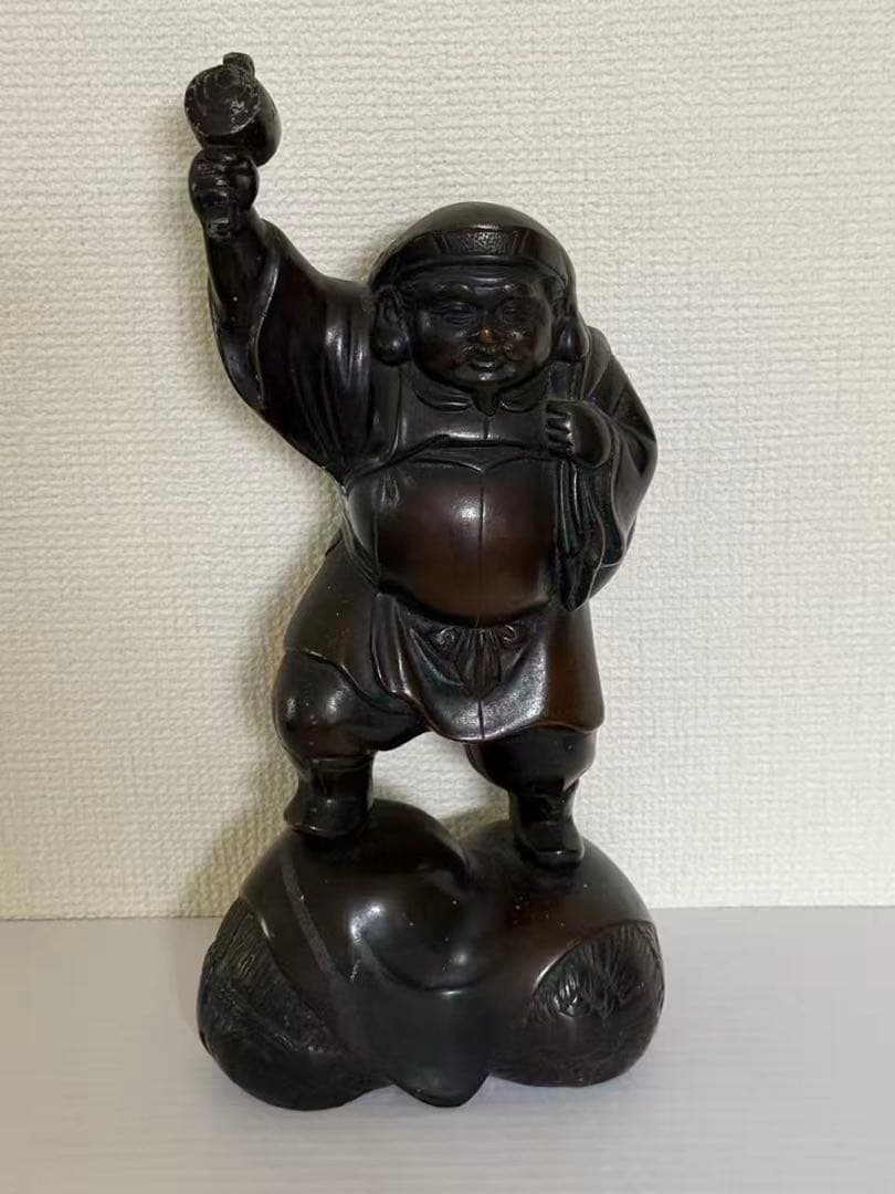 大黒天高岡銅器 大黒様の置物材質/銅製30.5cm年代物 商売繁盛