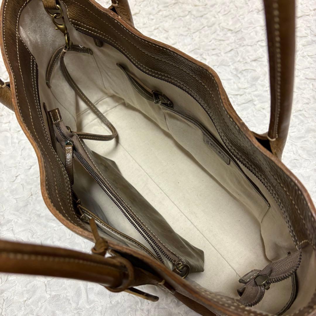 【極美品】ゲンテン 工具ロゴ トスカーナレザー肩掛けトートバッグ　3点セット