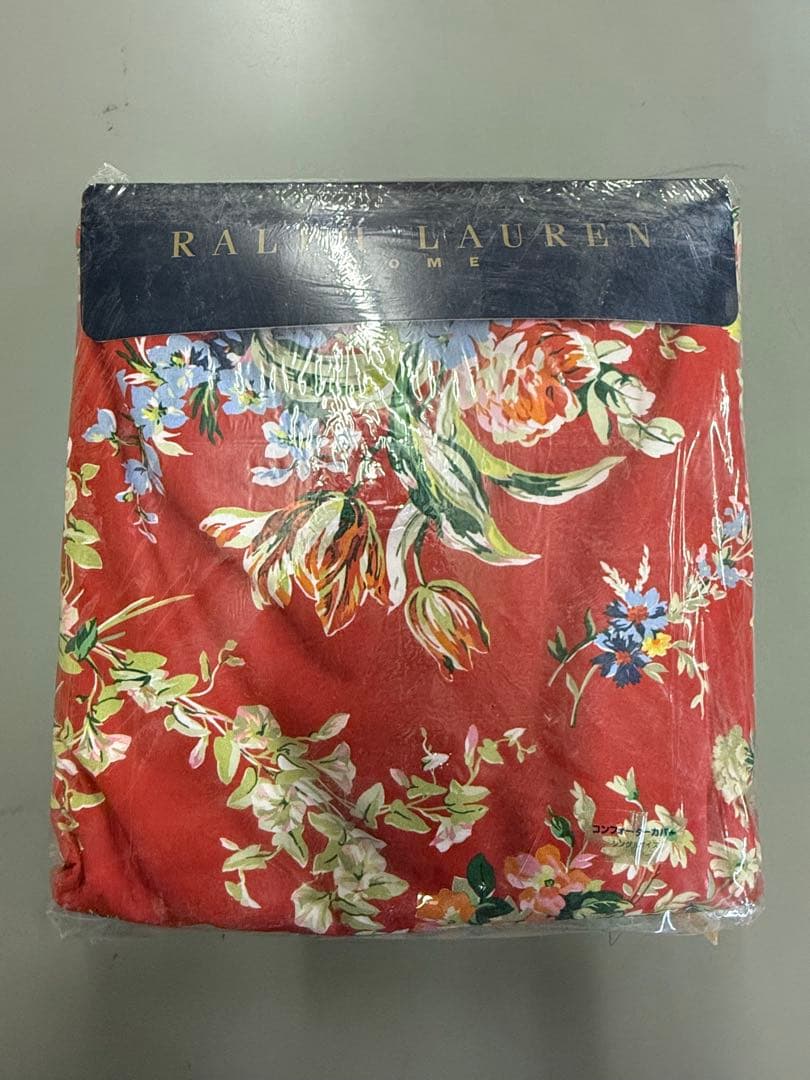 Ralph Lauren ラルフローレン 掛け布団カバー　ホーム、花柄、赤、