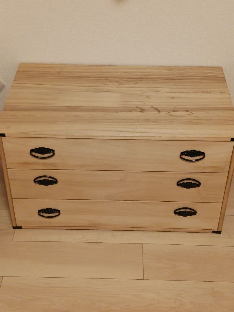 桐箪笥 三段 日本製 金具 たんす タンス 着物収納 総桐三段箪笥 桐たんす