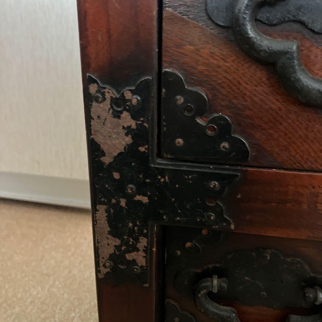 アンティーク 和箪笥　船箪笥　車箪笥　鉄金具