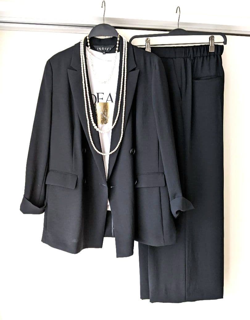 【極美品】INDIVI　インディヴィ　ジャケット　パンツ セットアップ　13号