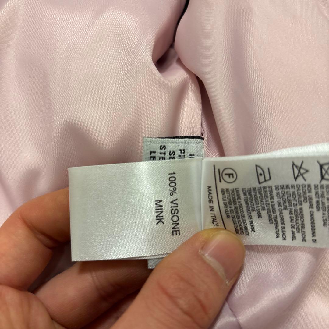 ジャケット・アウター BLUMARINE MINKFAR JEWELD PADDEDVEST PINK