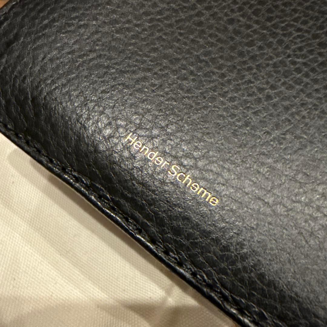 Hender Scheme L zip purse ブラック×ホワイト