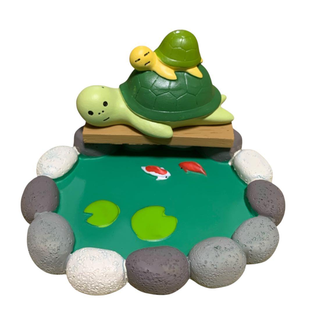 concombre コンコンブル いこいの池 亀の親子 置物 インテリア