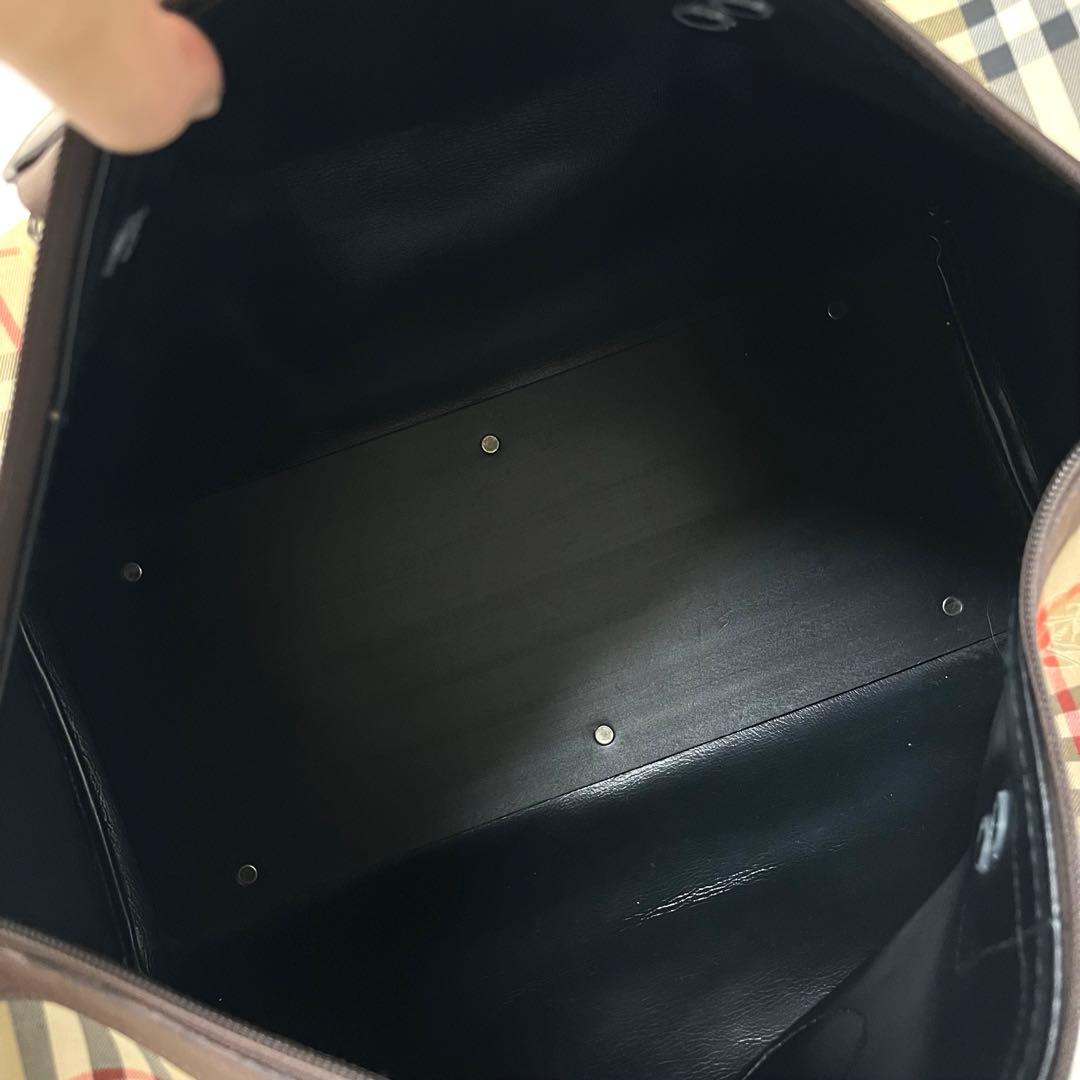 美品　バーバリー　ボストンバッグ　ノバチェックシャドーホース　大容量　鍵付き