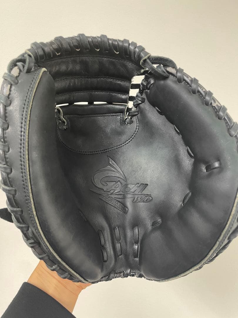 【ミズノ】美品！MIZUNO 少年軟式用キャッチャーミット 黒