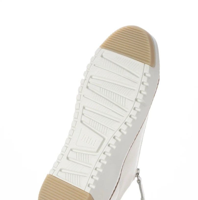 fitfit 新品24.5 ◆アウトステッチビューレザースニーカー(ホワイト)