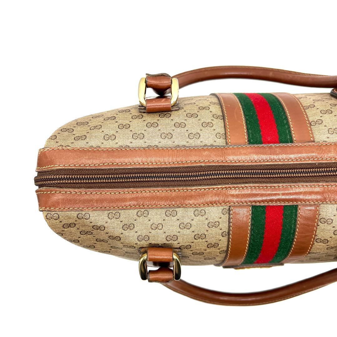 【極美品】グッチ ボストンバッグ シェリーライン マイクロGG PVC