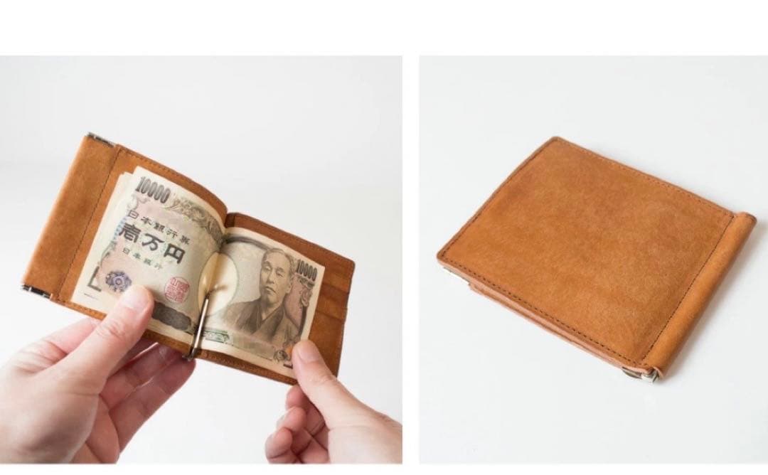 136【新品】エスペラントesperantoケース付マネークリップキャメル
