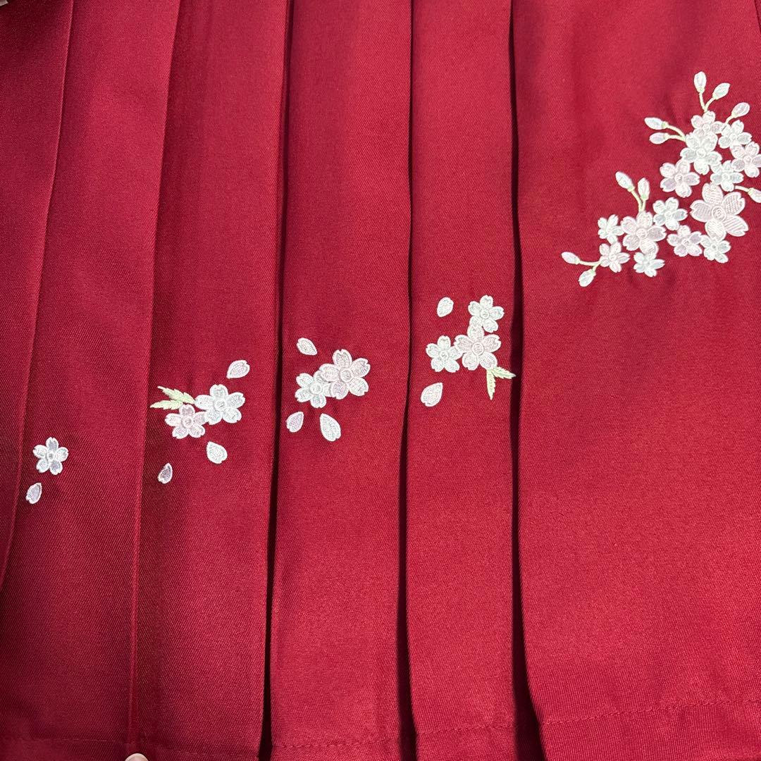 キャサリンコテージ　袴セット150 赤　黒　髪飾りのおまけ付き