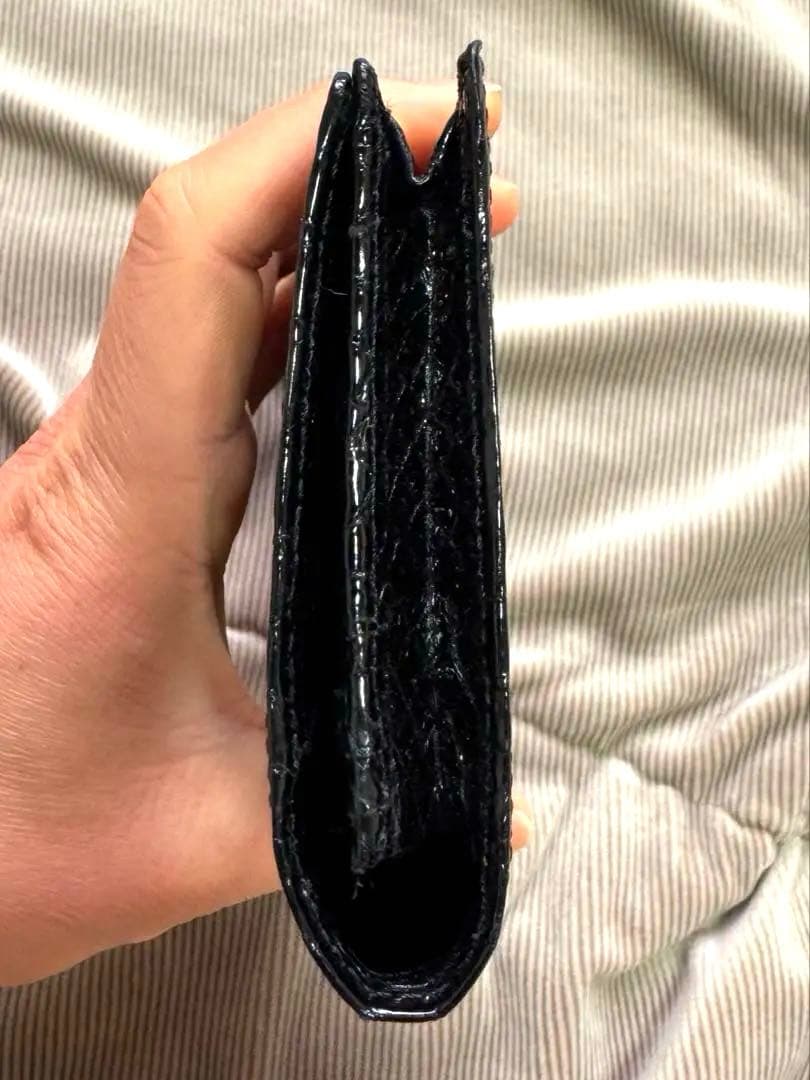 最高級！JRA認定！　クロコダイル　ポロサス　ブラック　小銭入れ付き　長財布