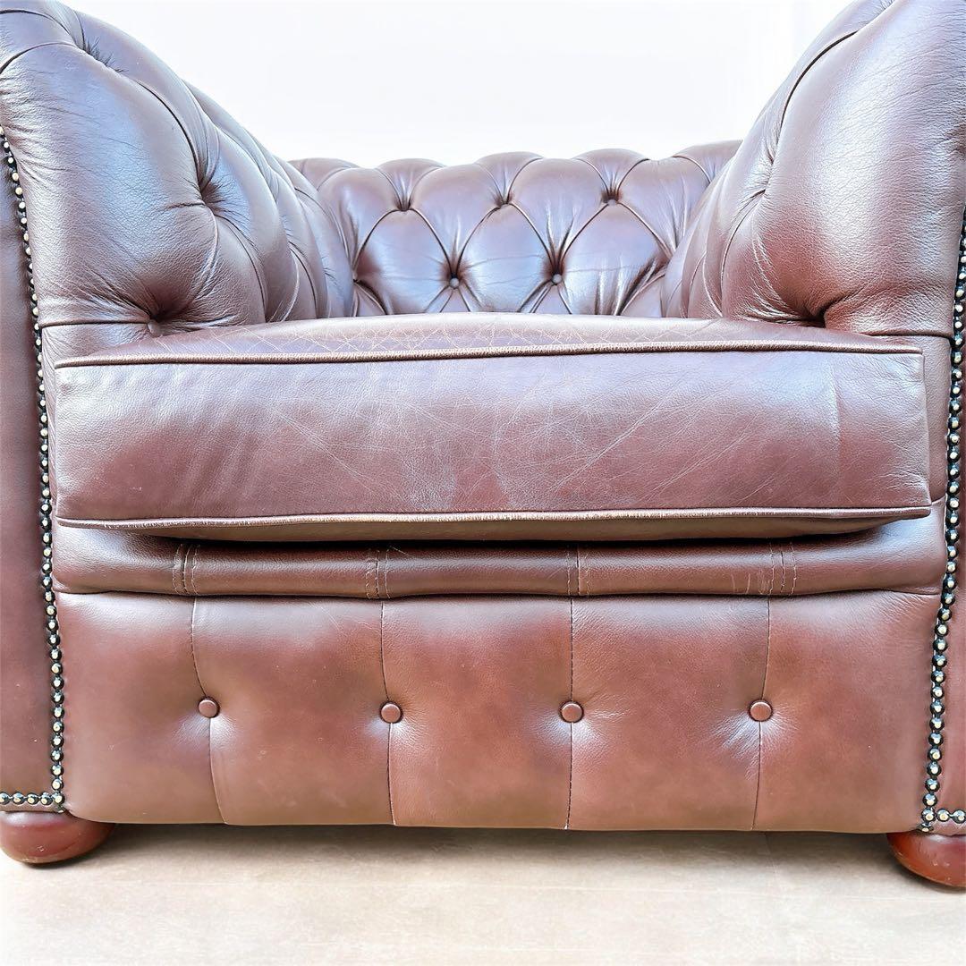 2★送料込み★チェスターフィールドソファ 一人掛け【神奈川県厚木市引取可】