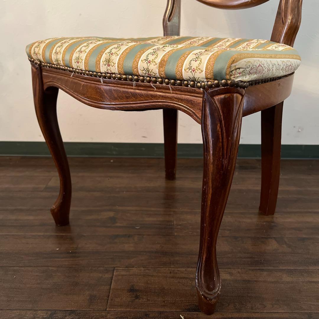 k011 クラシカルなダイニングチェア グリーン系 スタイリッシュなストライプ