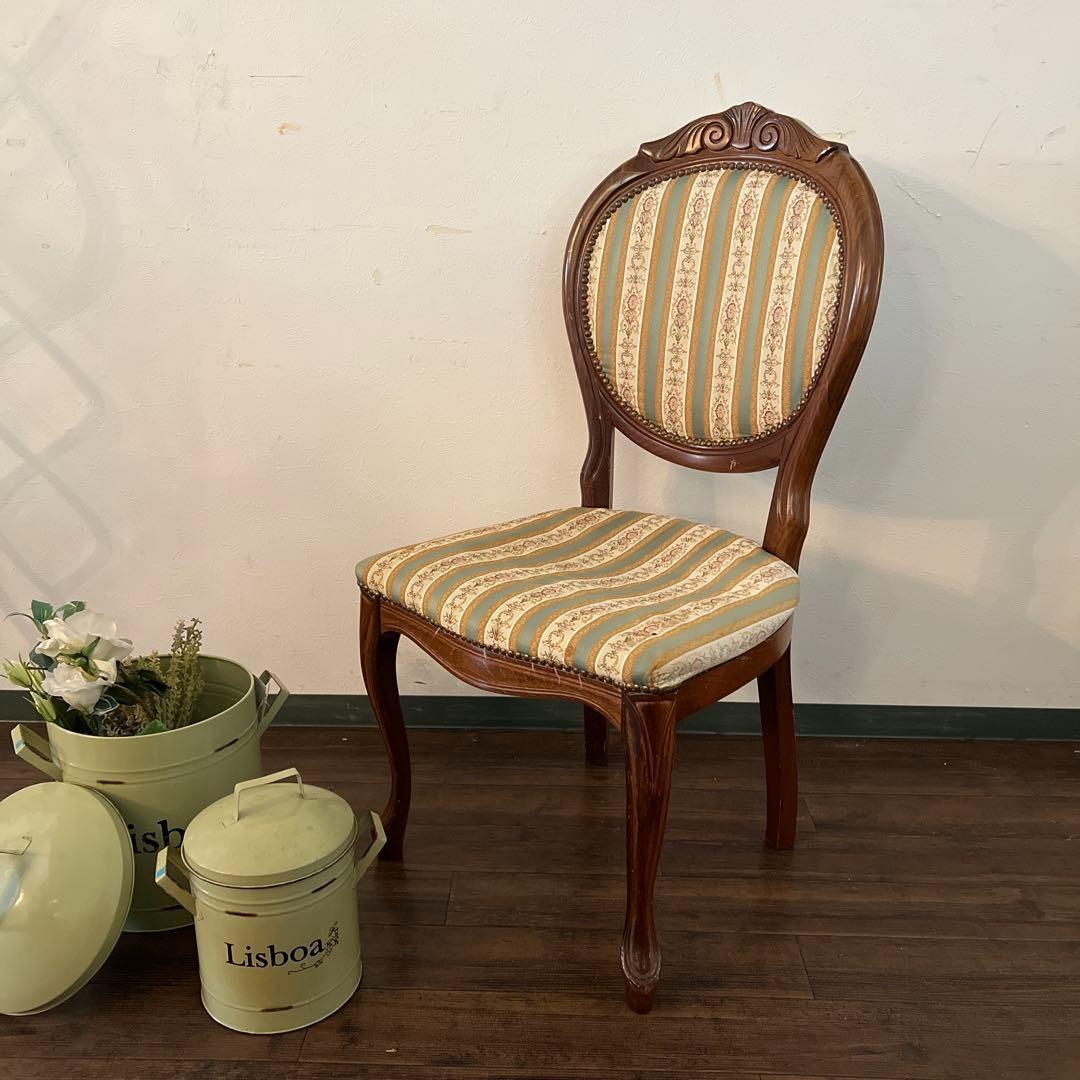 k011 クラシカルなダイニングチェア グリーン系 スタイリッシュなストライプ