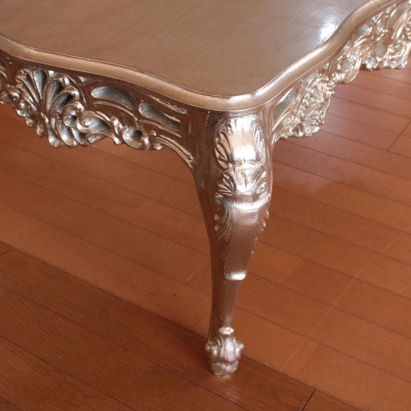 イタリア製 ローテーブル シルバー センターテーブル 銀 602-1073