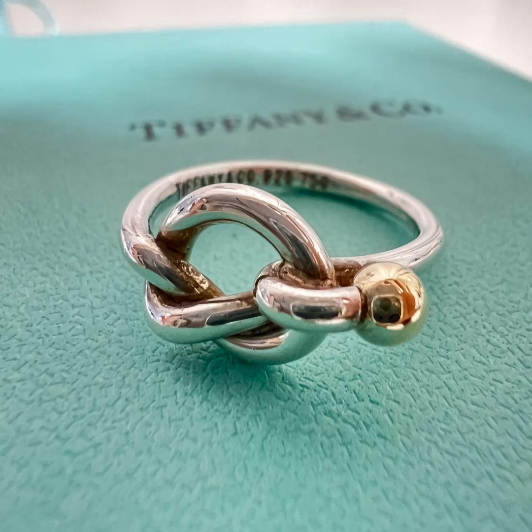 【美品】ティファニー✨ラブ ノット リング✨指輪✨コンビ 925 k18 10号