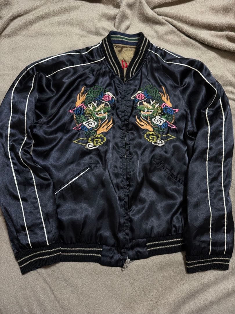 ２面用 テーラー東洋 龍 富士山 地図 日本限定 スカジャン vintage