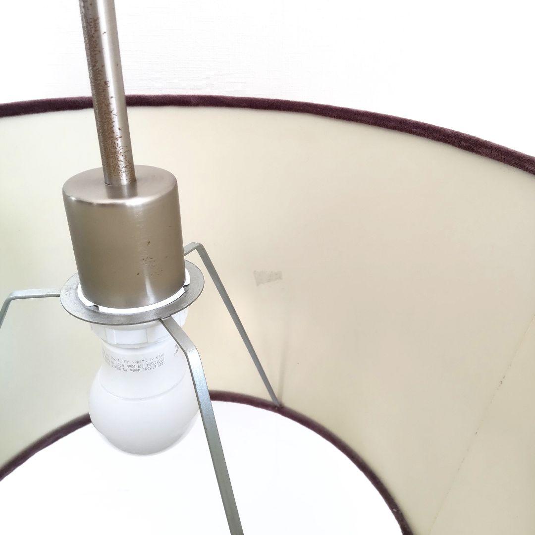 ドラムシェード　天井照明　ルームランプ　ライト　パープル　ベロア　ヴィンテージ