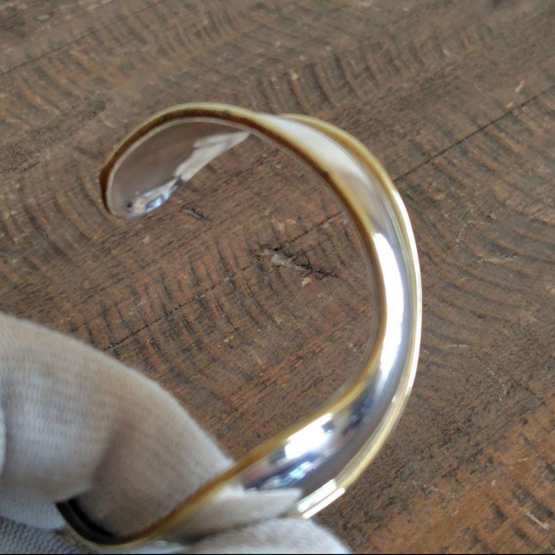 ヴィンテージ メキシカンジュエリー シルバー ウェーブ ボーン バングル