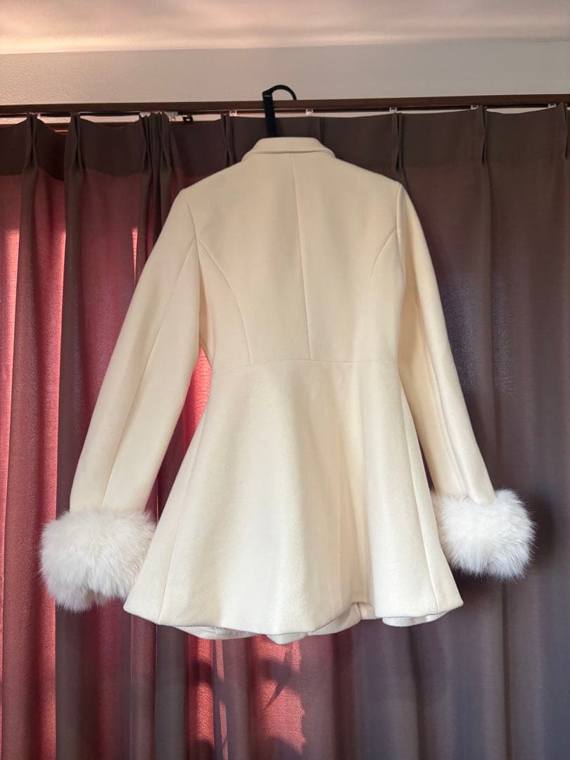 nogenki ファーフレアパールダブルコート