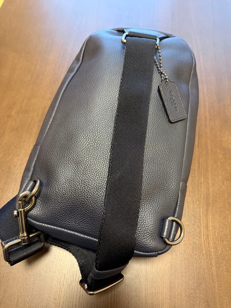 COACH レザー ボディバッグ ネイビー 美品 ショルダー 正規品
