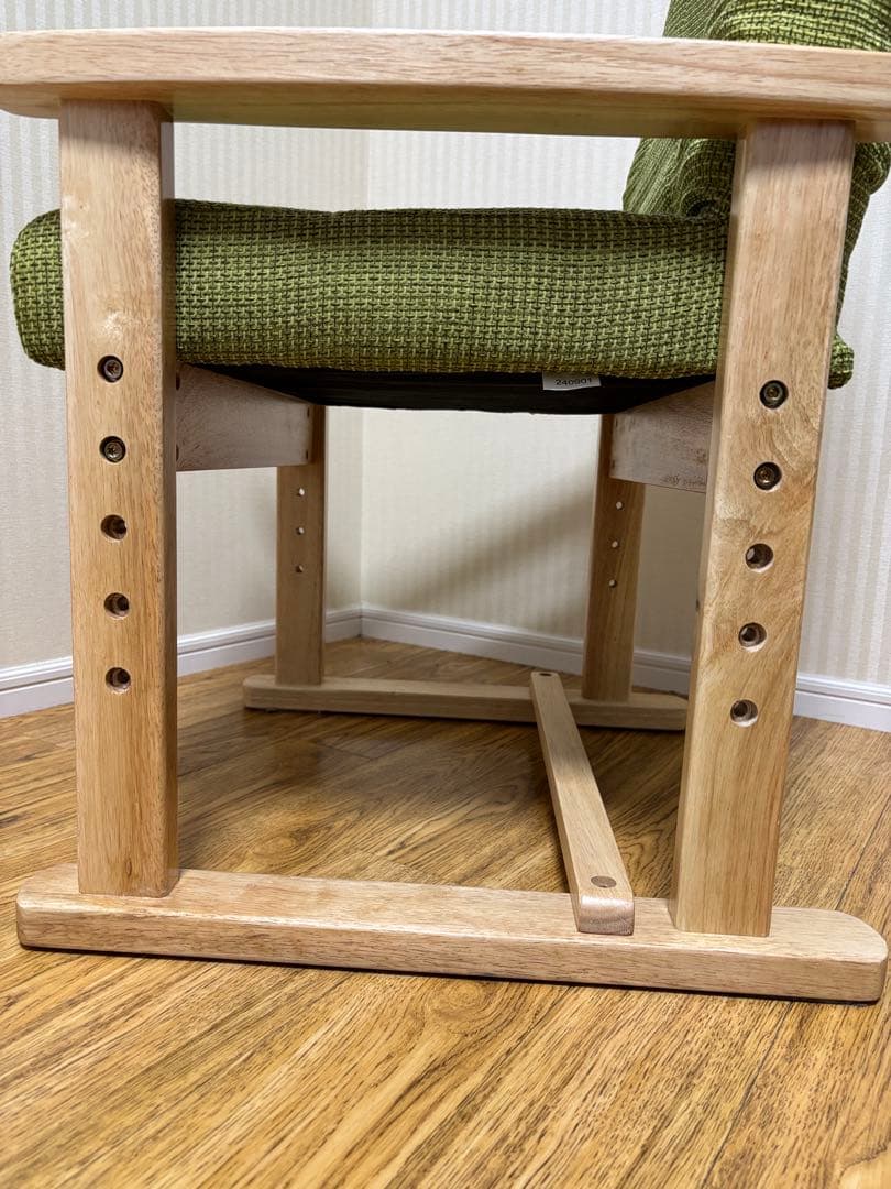 高座椅子　肘掛け付き　アイリスプラザ　リクライニング　折り畳み　グリーン