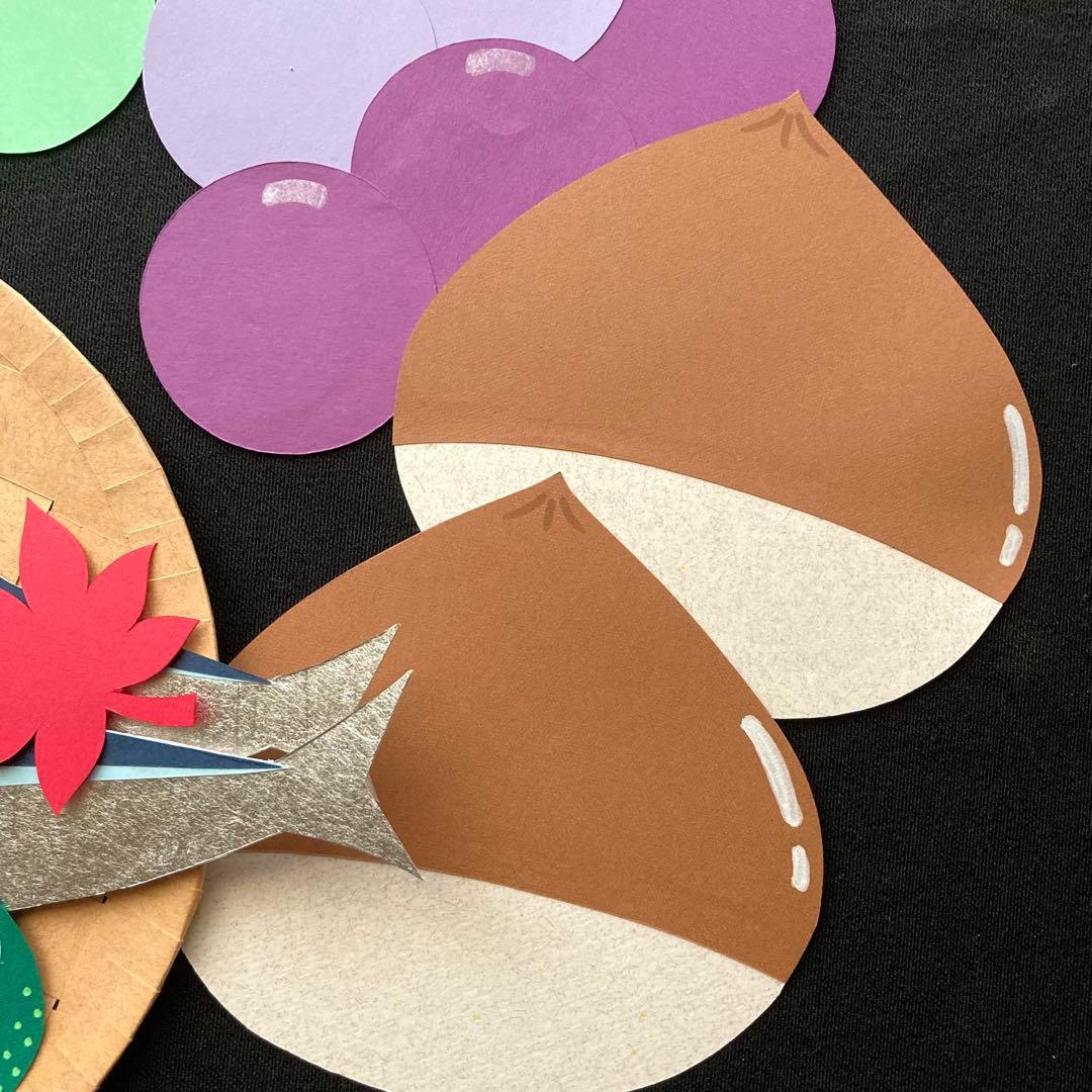 【EA-02】秋の味覚×5セット　秋　サンマ　壁面飾り