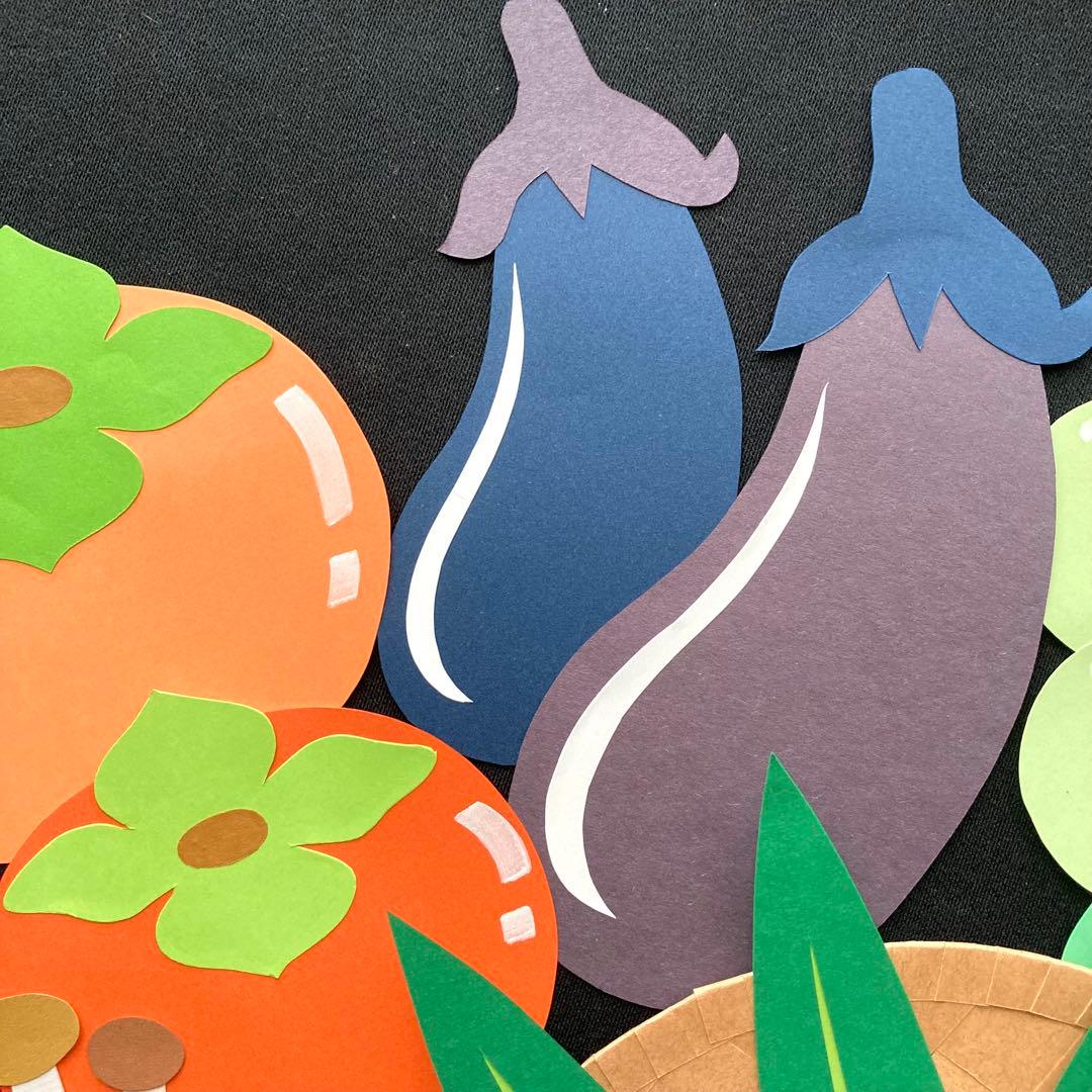 【EA-02】秋の味覚×5セット　秋　サンマ　壁面飾り