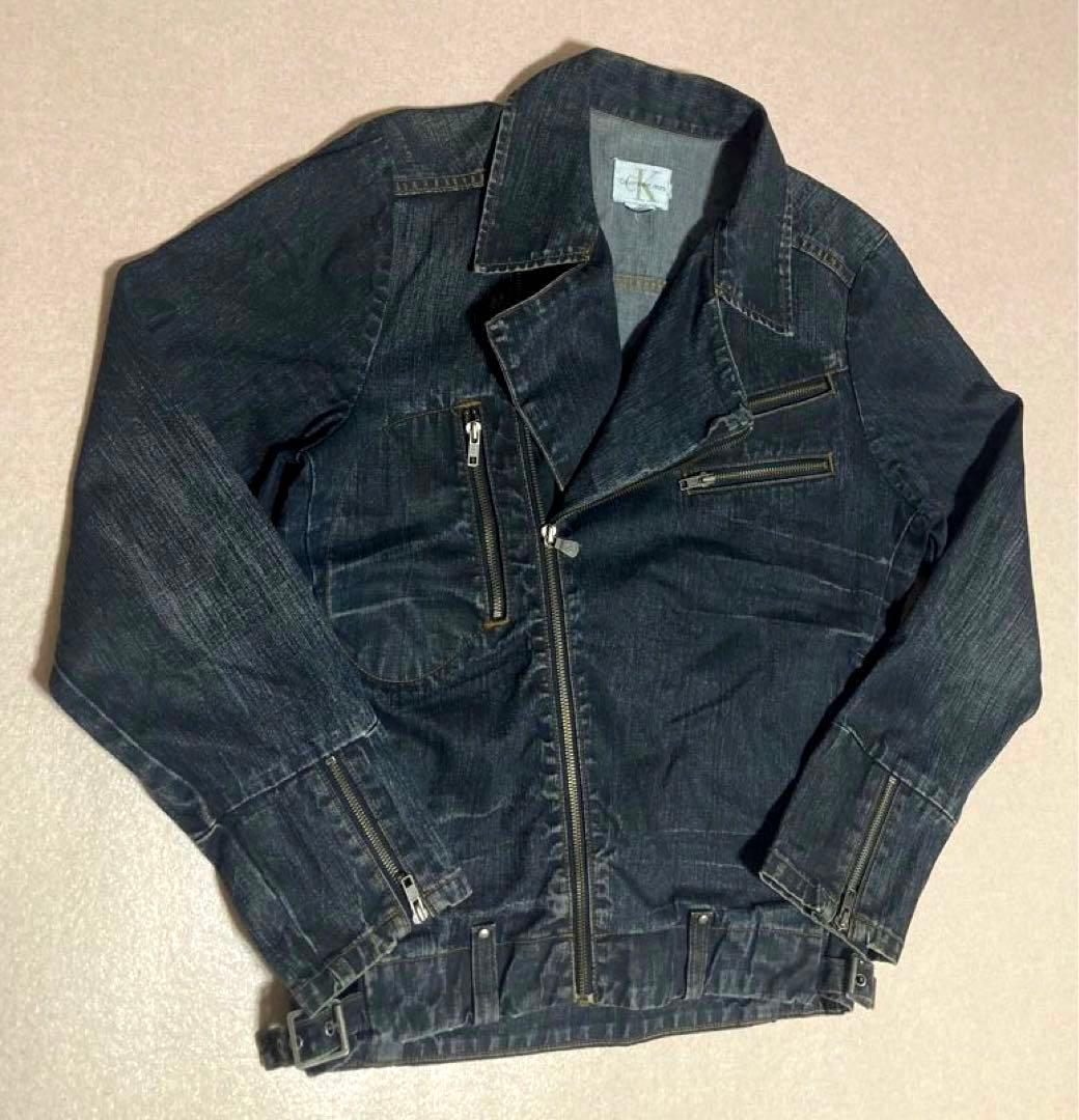 joker 90s カルバンクライン デニム ダブルライダースジャケット