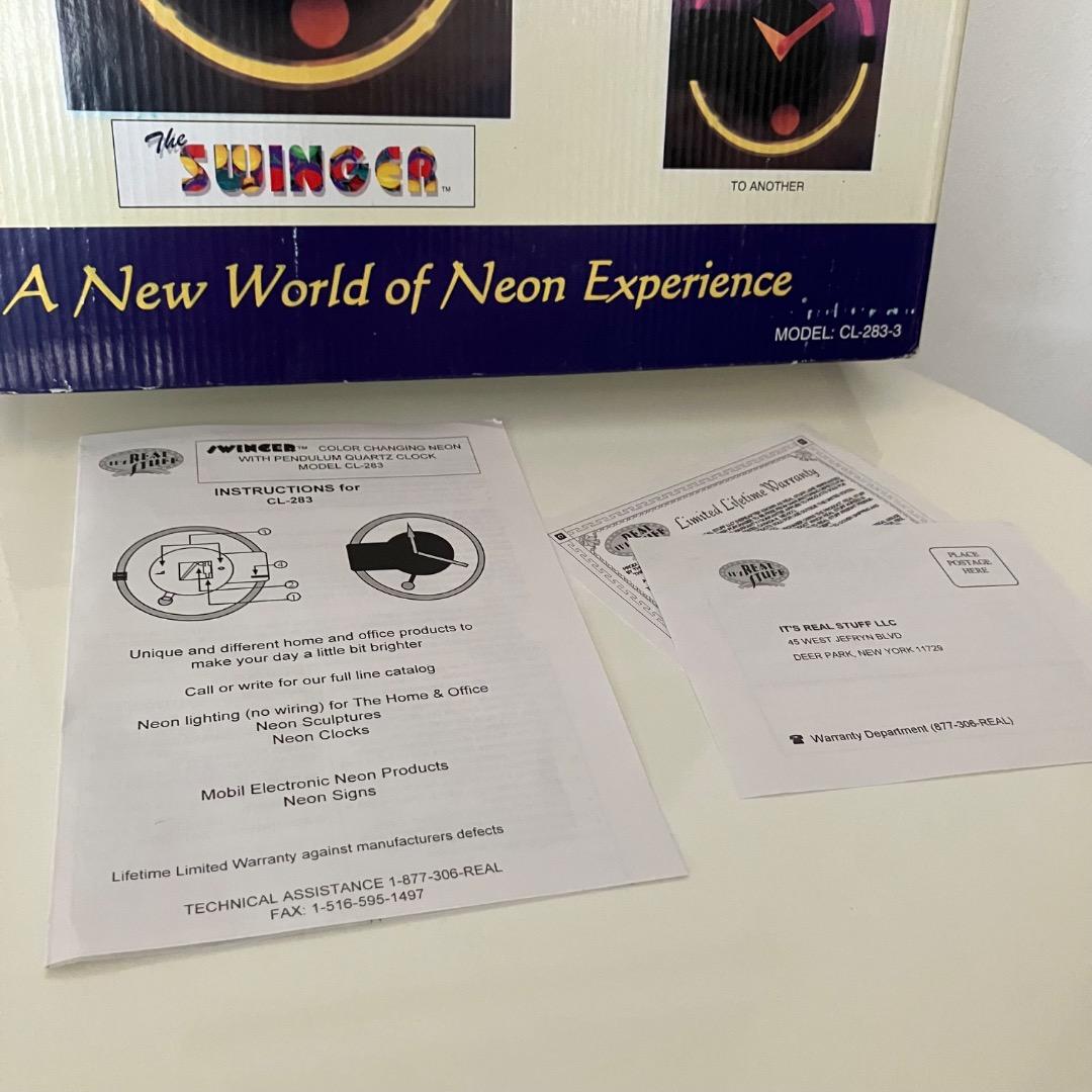 ポストモダン ネオンクロック アメリカン・トイ 振り子時計 掛け時計