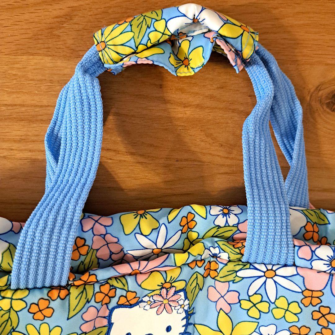 ハローキティ　花柄ボストンバッグ　ポケット　平成レトロ　ヴィンテージ