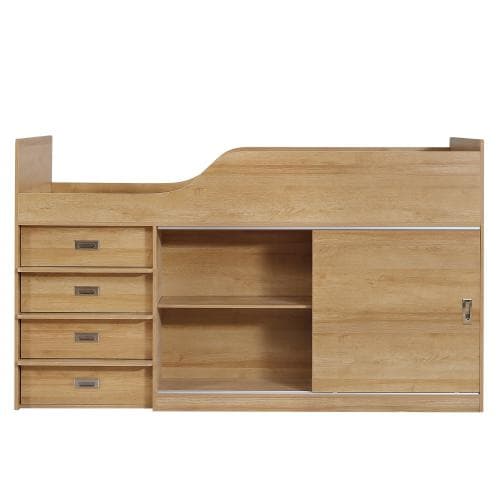 【マット付き】システムベッド ロフトベッド S 木製 高さ115cm シングル