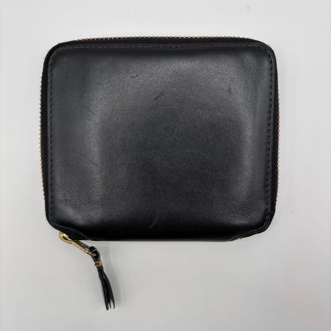 美品　comme des garcons 二つ折り財布　ブラック　ラウンドジップ