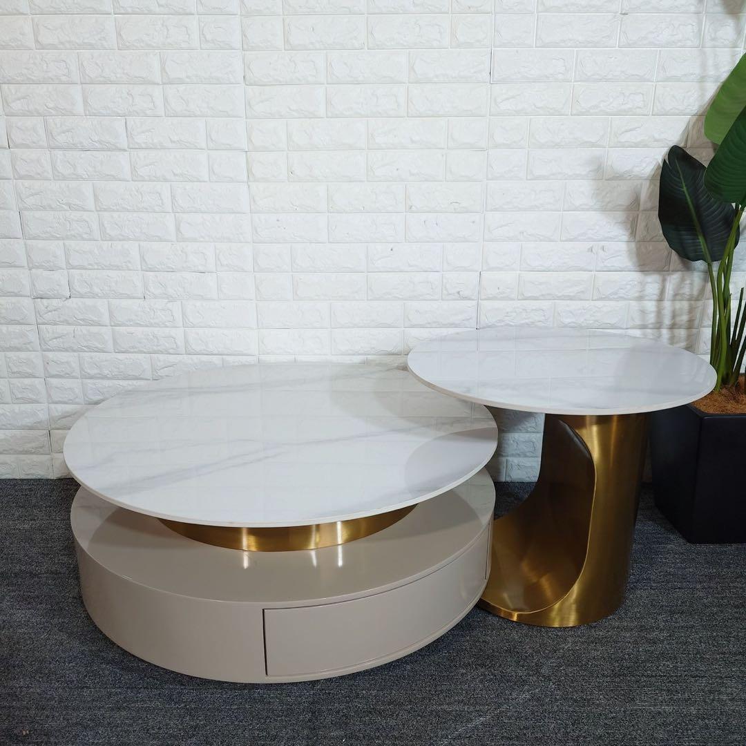 リビングテーブル ローテーブル コーヒーテーブル 大理石調 机 J032