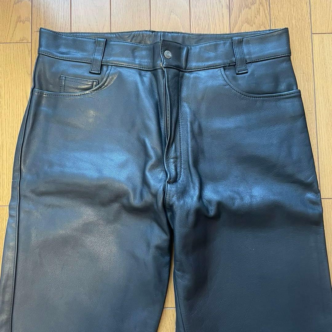 【Jkon 】B's Leather 牛革パンツ　革パン　XL ブラック
