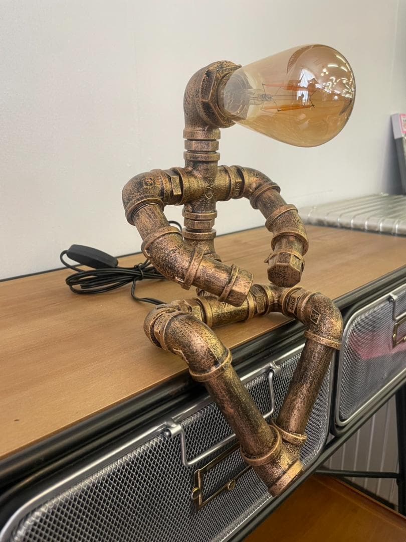 デスクライト テーブルライト 照明 電球付き LED E26サイズ ガス管