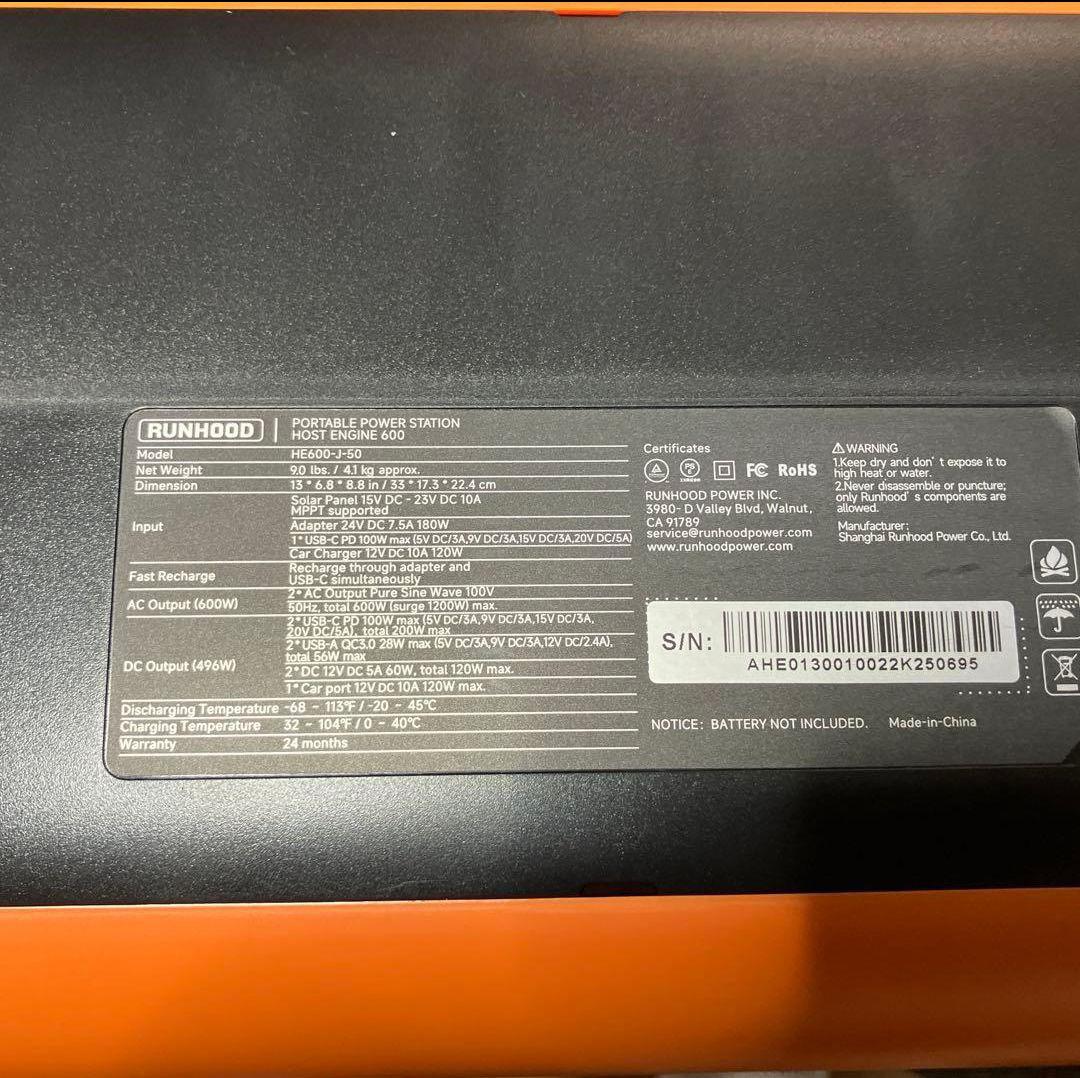 RUNHOOD バッテリー交換式 ポータブル電源 1296Wh RALLYE