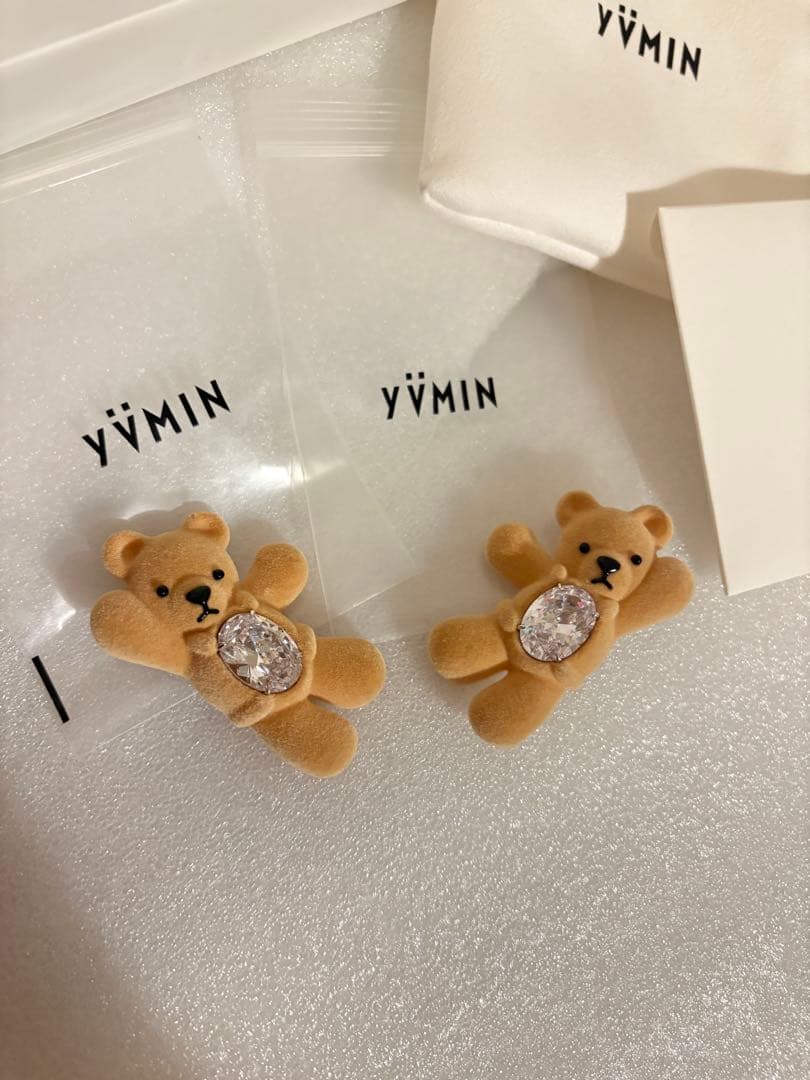 yvmin クマ ヘアクリップ 左右 セット ペア