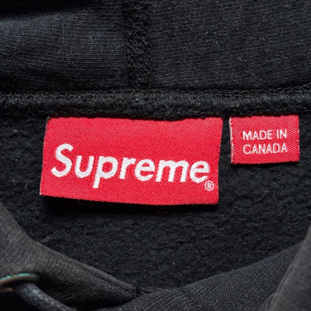 848a【人気のL】シュプリーム　コーデュロイロゴ　ビッグロゴ　パーカー